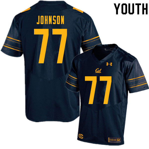 Youth #77 Everett Johnson Cal Bears College Football Jerseys Sale-Navy